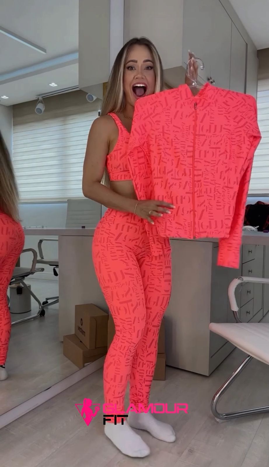 3 Peças Top + Legging + Jaqueta